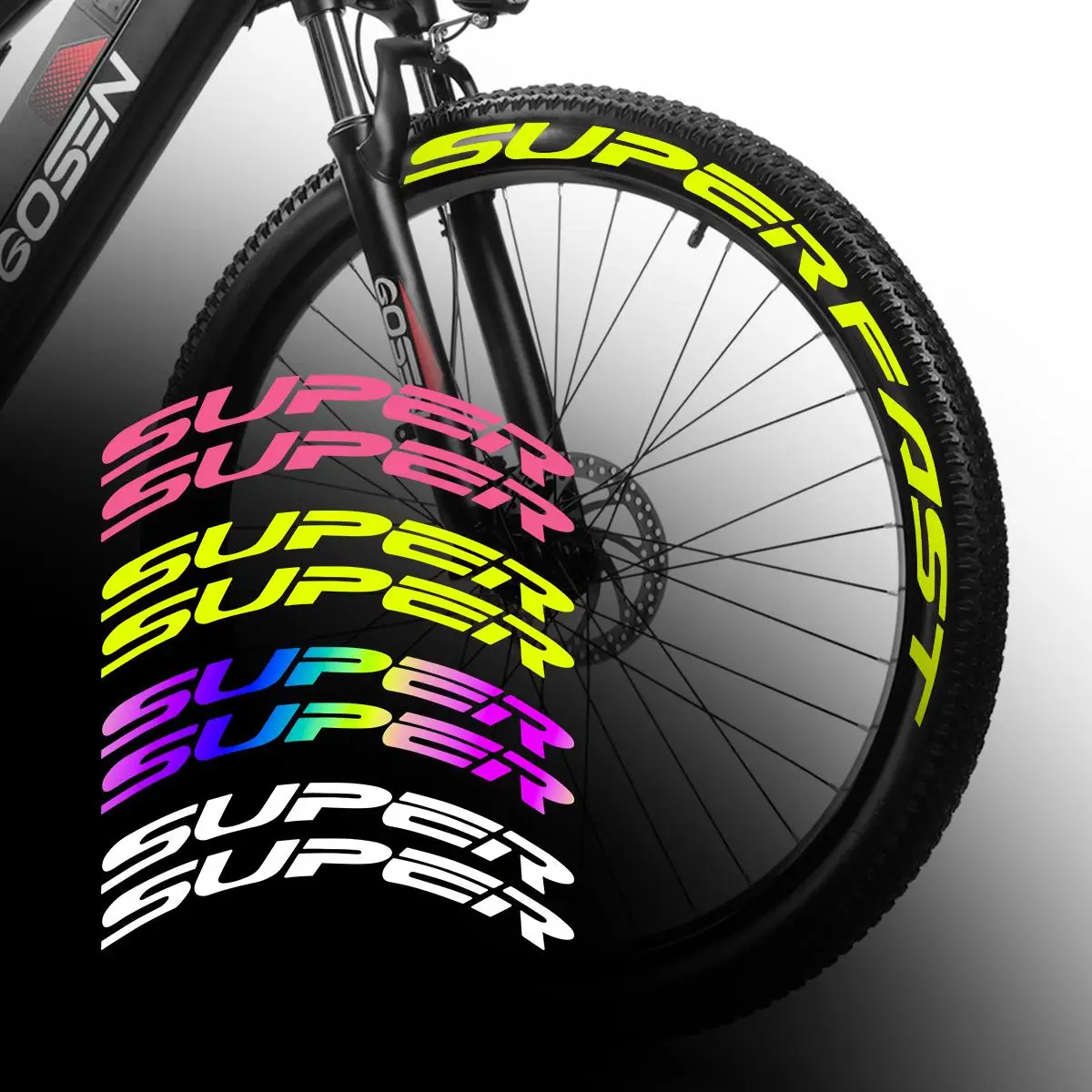 Road Bike Cycling Sticker Bicycle Wheel Stickers Super Fast for 30MM Width Rim 2 Wheelset Spoke Universal Accessory