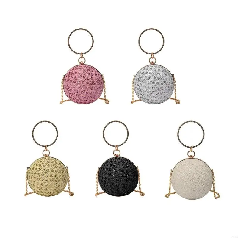 

Stylish Round Ball Shoulder Bag with Sparkling Decor Crossbody Bags 20CA