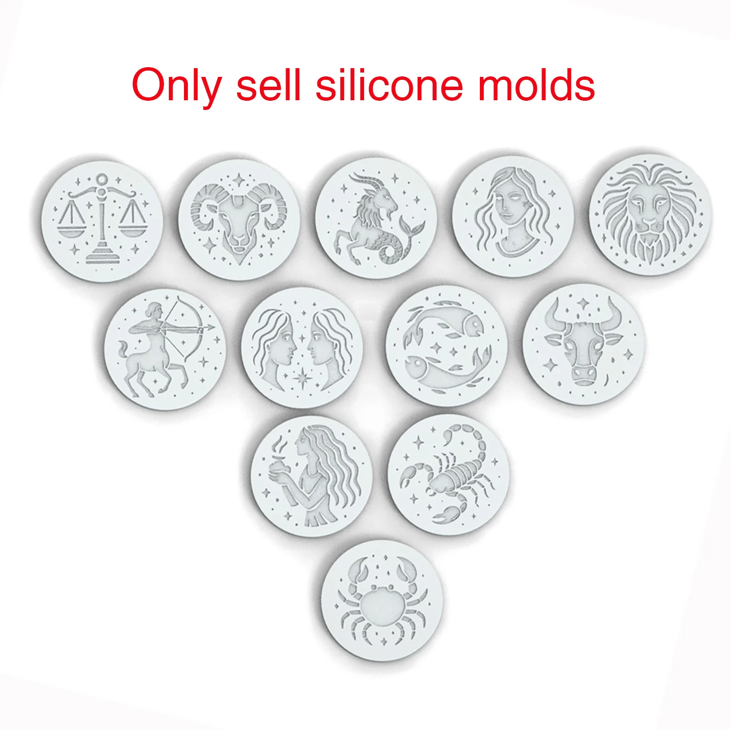 12 Zodiac Signs Coaster Silicone Mold Reusable, Astrology Drink Coaster for Epoxy Resin, DIY Desk Decor Gift