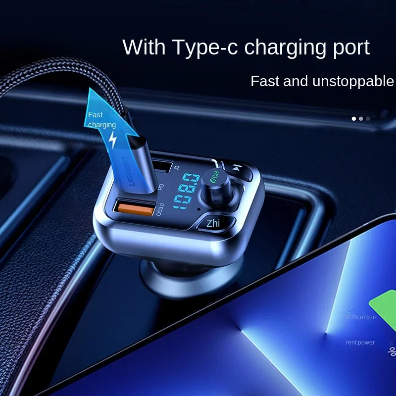 

T68 Car MP3 Player with Bluetooth, FM Transmitter, Card Slot, USB Port, and Lossless Sound Quality - Universal for Cars and Truc