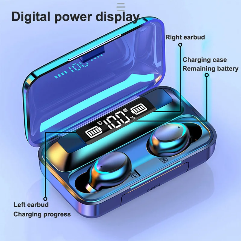 2024 Upgraded F9 TWS Bluetooth Earphones, Wireless Headphones with 9D Stereo, Sports Waterproof Earbuds, Headsets with Microphone image 5
