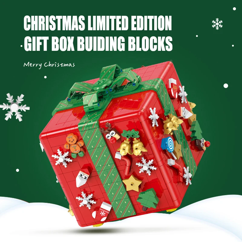 MOC Ideas Kerstverrassingsdoos Modelbouwstenen Sets - Muziek, verlichting, wenskaartdecoratie Speelgoed Kerstcadeaus voor kinderen