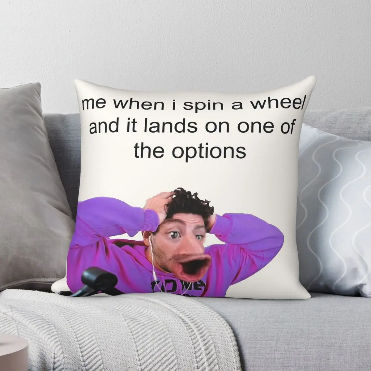 Me When Wheel Options Square Pillowcase Polyester Linen Velvet Printed Zip Decorative Sofa Seater Cushion Cover 18