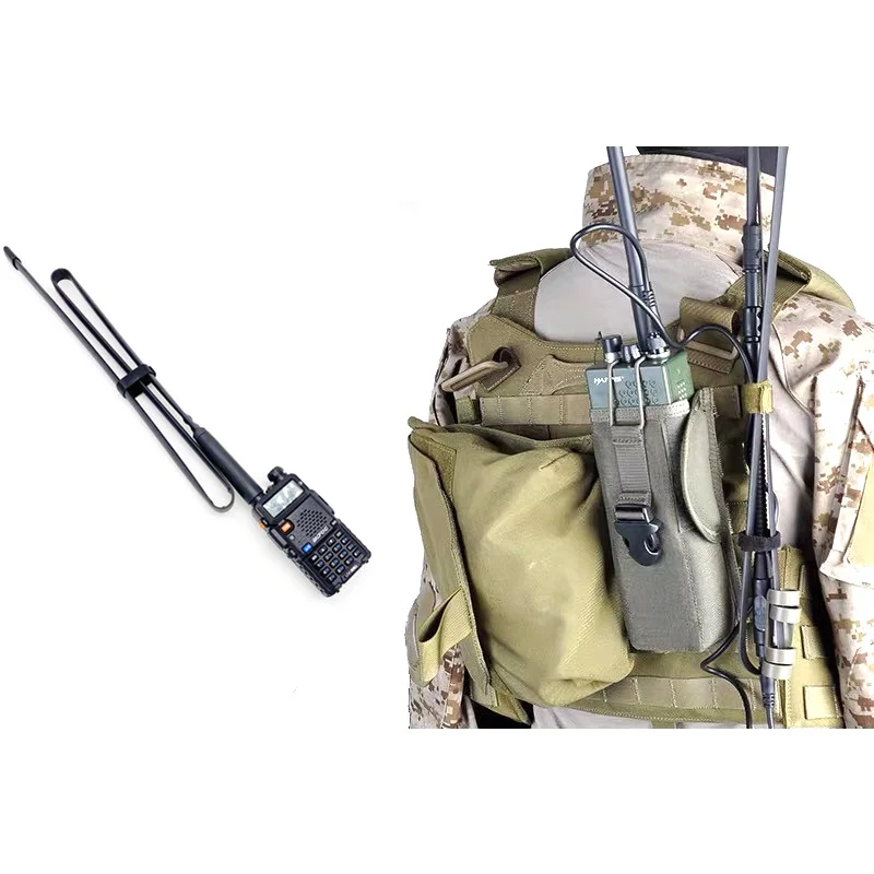 Baofeng-antena plegable de SMA-F táctico, walkie-talkie VHF UHF, UV-5R, 82 9R Plus, para CS, caza y lucha