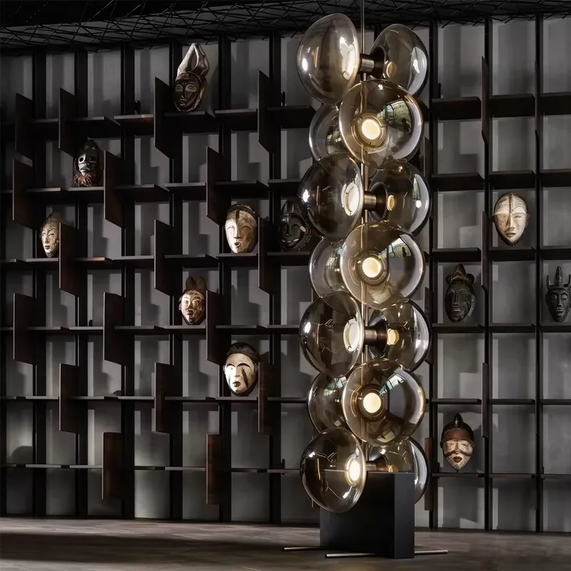Nordic Modern Style Postmodern Personality Glass Pendant Light Creative Aluminum Chandelier for Indoor Easy Hanging Project