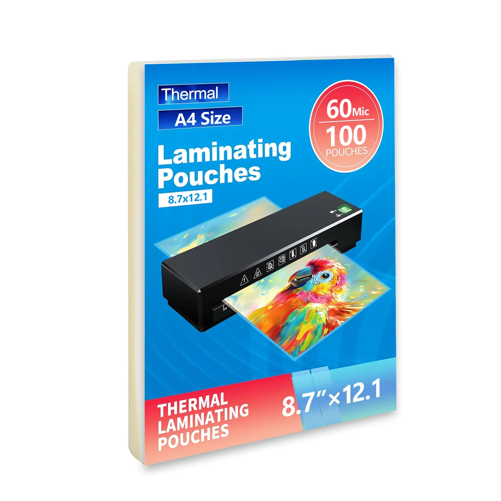 

100 Pack A4 Laminating Sheets 8.7x12.1 Inches Thermal Laminating Pouches 60 mic Thickness Laminating Film