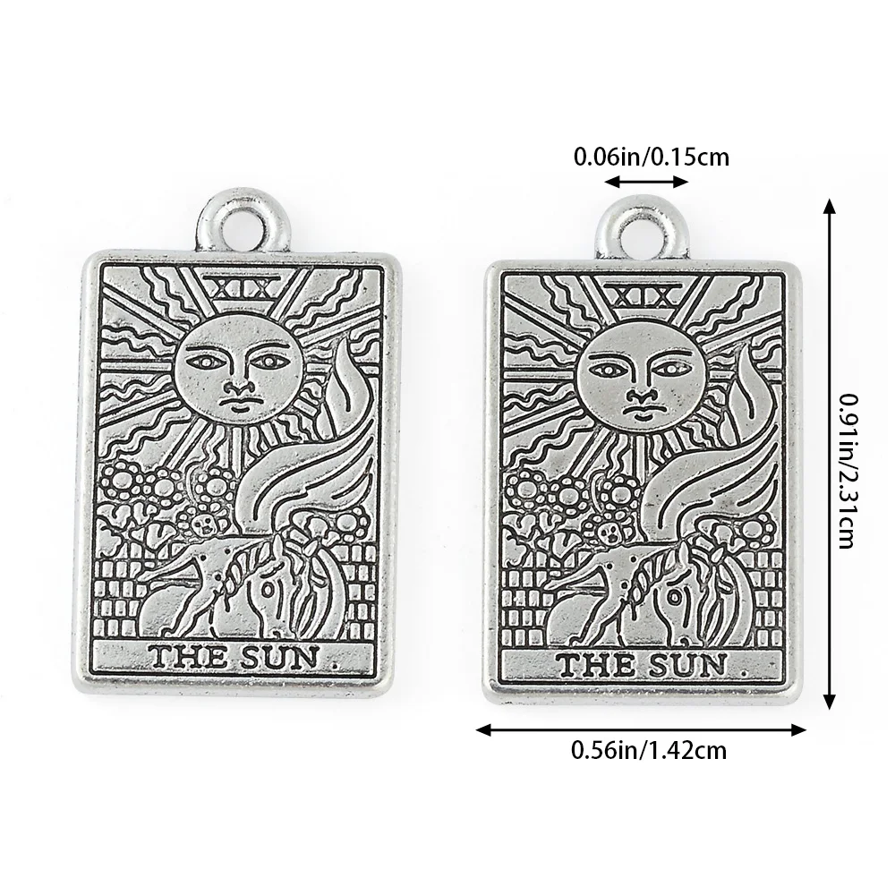 10 pieces/pack Tarot cards Sun Moon Cat alloy pendant earrings necklace keychain jewelry making process DIY