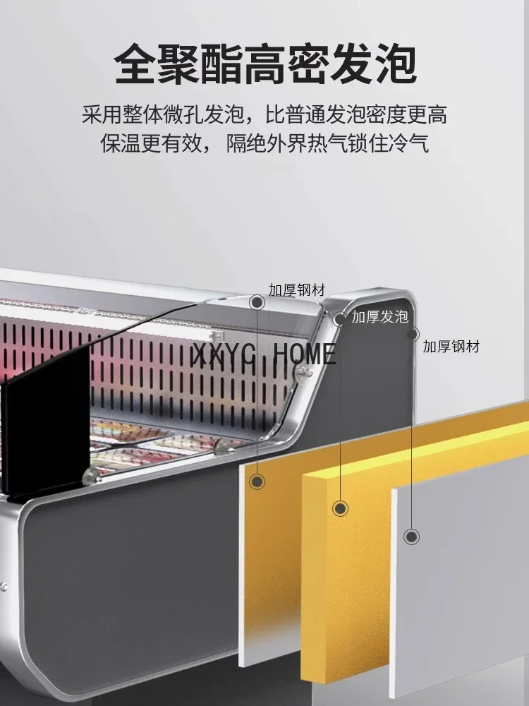 Fresh Meat Display Cabinet Seafood Sushi Frozen Pork Fresh Cabinet Dishes