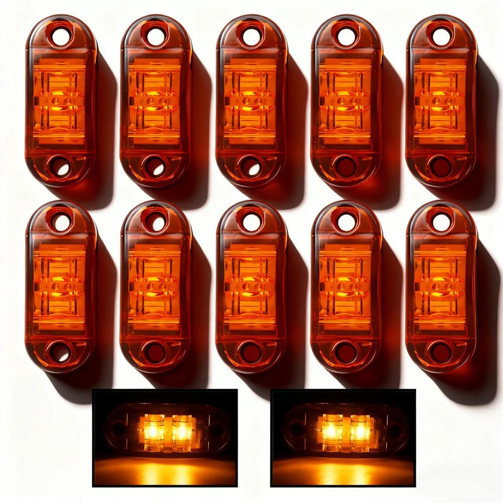 10Pcs Truck Sidelight 12V 24V Cargo Light LED Side Marker Position Lamp Trailer Clearance Lights