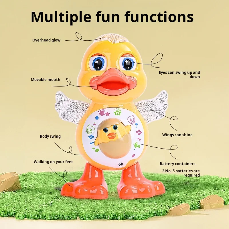 Elektronisch speelgoed Dansende eend Grappig knipperend ogen Knipperlicht Schud het lichaam Schattig muzikaal cartoon dier Educatief speelgoed Kid Gift