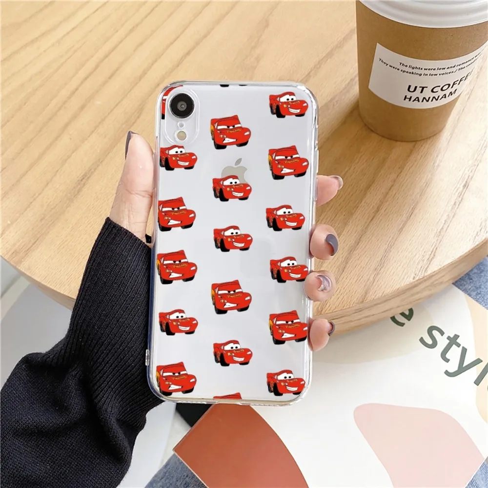 Cars l-lightning m-mcqueen funda de teléfono para Iphone 15 11 13 14 Pro Max 7 8 Plus X Xr Xs Max Se2020 12mini cubierta transparente