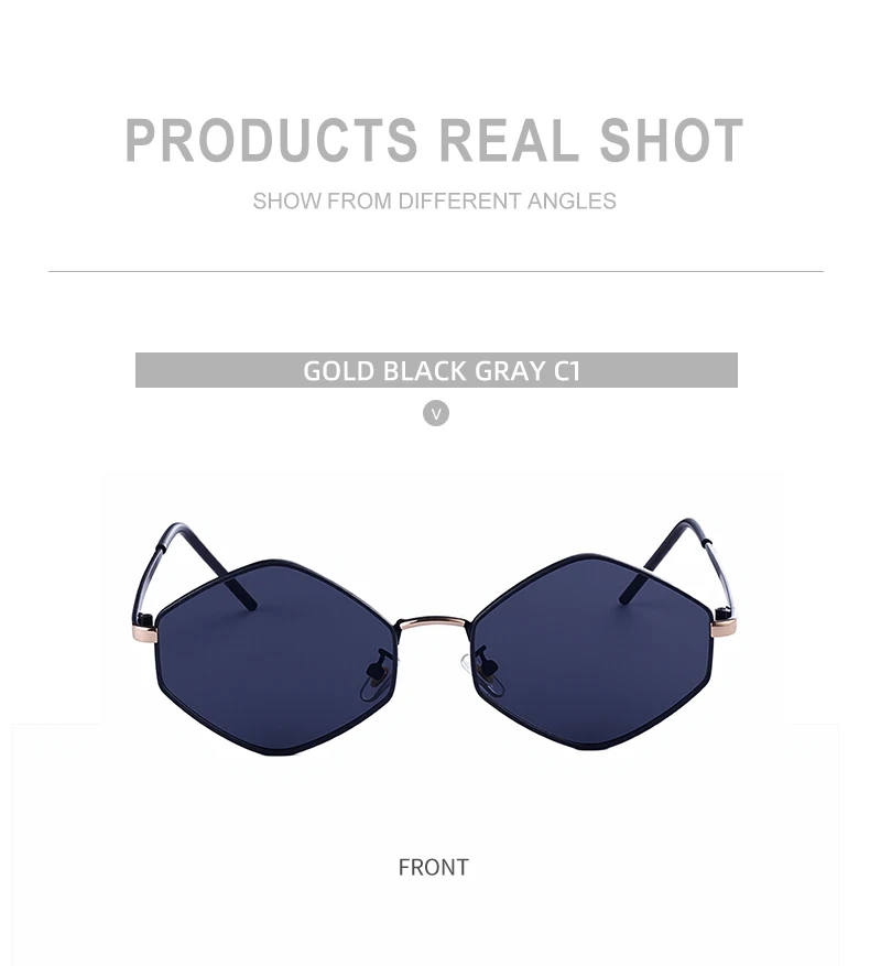Kleine Rahmen Hexagon Punk Sonnenbrille Frauen 2026 Luxus Marke Vintage Retro Polygon Sonnenbrille Für Damen UV400 Schutz Shades – Detail 14