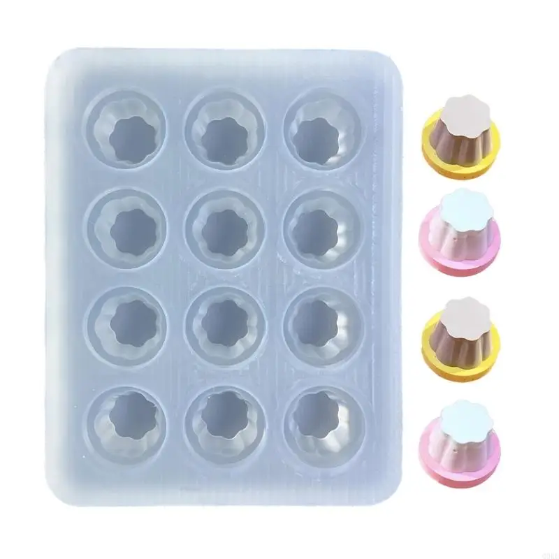 Q0KE 12-Cavity Blank Puddings Mould Mini Cup Chocolate Candy Mold Silicone Baking Molds DIY Jellies Mousse Cake Decor