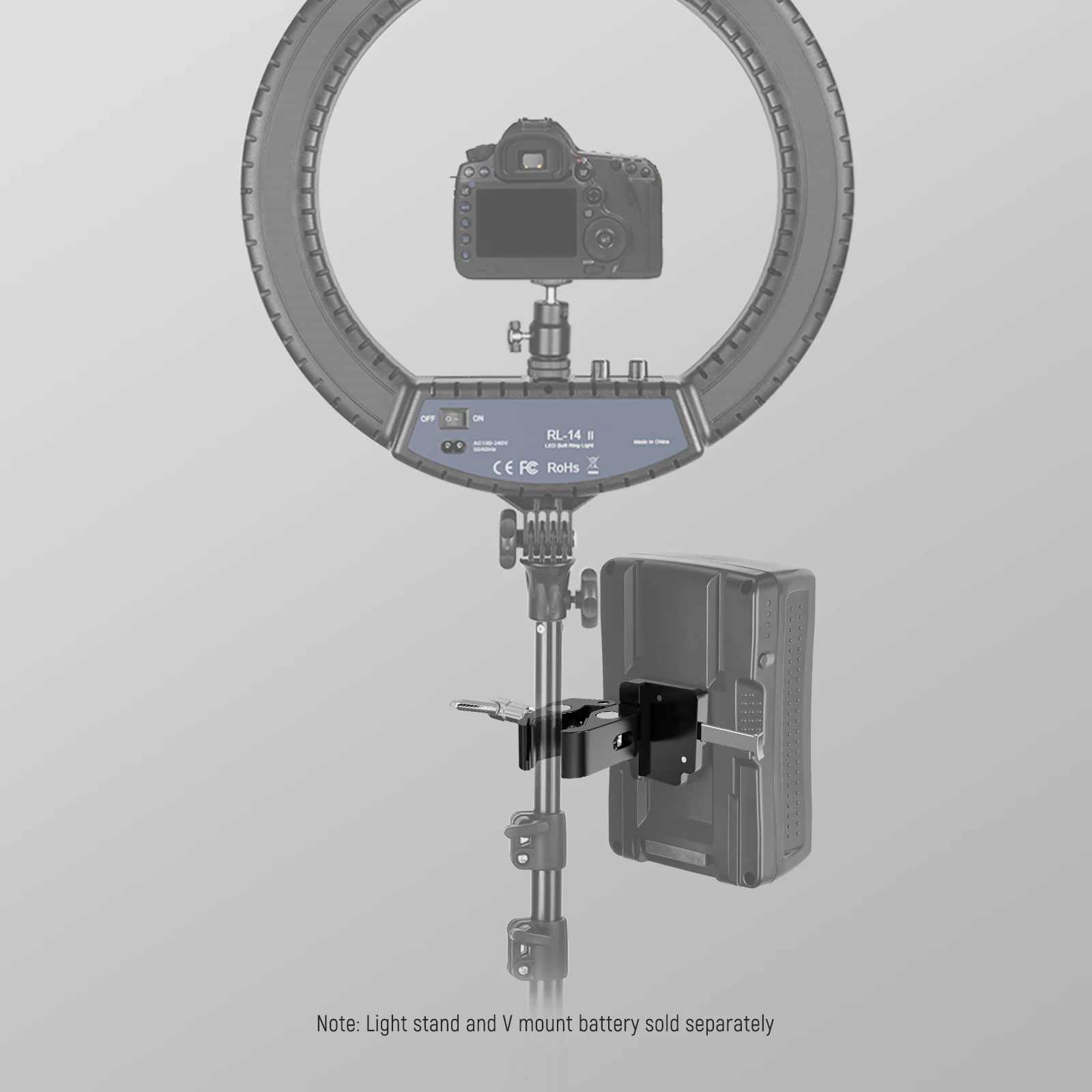 NEEWER V-Lock Batterieklemme mit Stativklemme, Gimbal-Halterung und 15 mm Stange, kompatibel mit FXLION Sony, Neewer V, PS006 Batterie – Detail 8