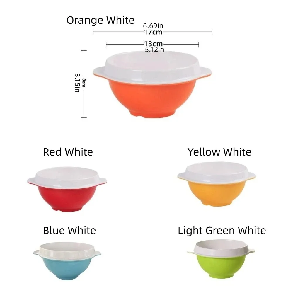 2 pieces Break-Resistant Melamine Rice Bowl High Temperature Resistant Anti Scalding Porridge Bowl Two Color Splicing Thickened