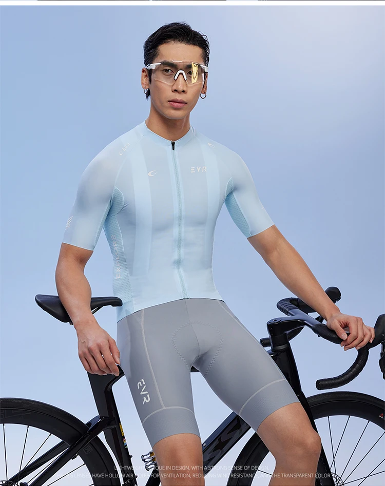 EVR Sommer Herren Radsport-Kurzarmtrikot Outdoor Rennrad-Bekleidung Hochelastisch und Schnelltrocknend Mountainbike-Radtrikot – Detail 24