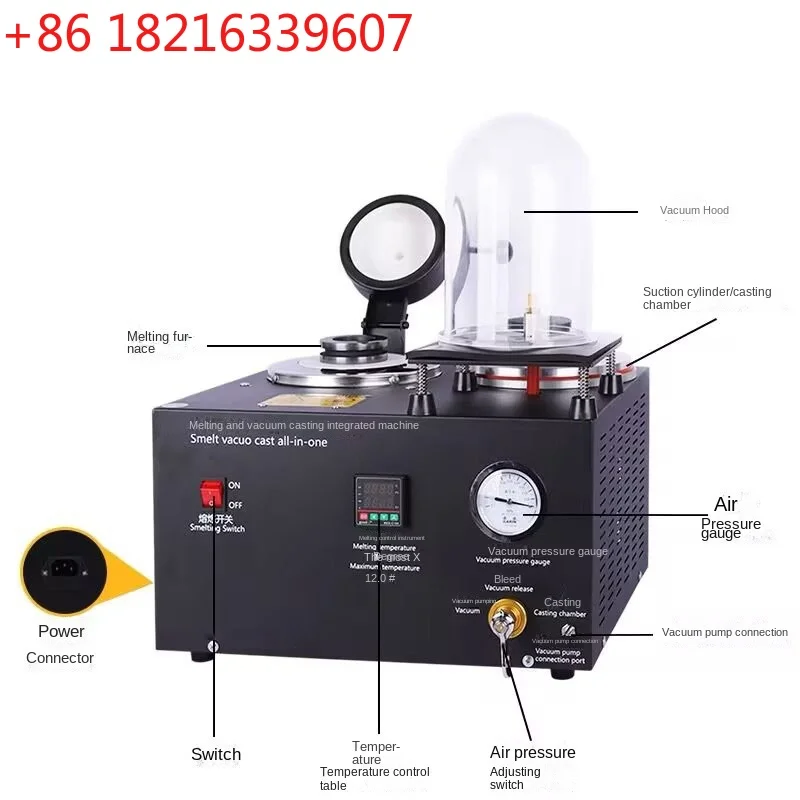 YAO 1-3kg Three in One Jewelry Casting Machine Vacuum Melting Equipment Refined Precious Metal Jewelry Casting Tools 220V/110V 1