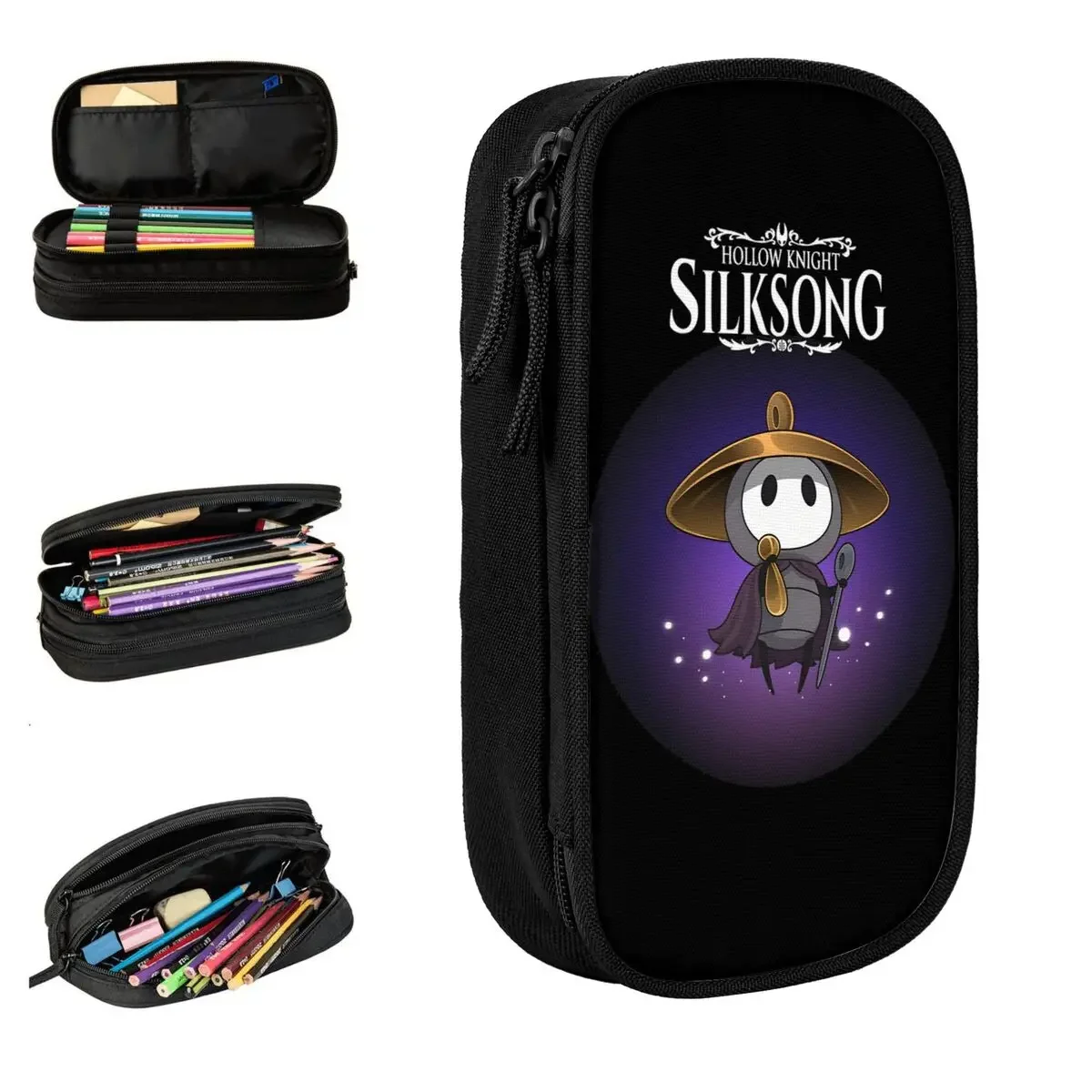 Hollow Knight Silksong Sherma Pencil Case Cute Pen Holder Bag for Student Large Storage School Supplies Gifts Pencilcases
