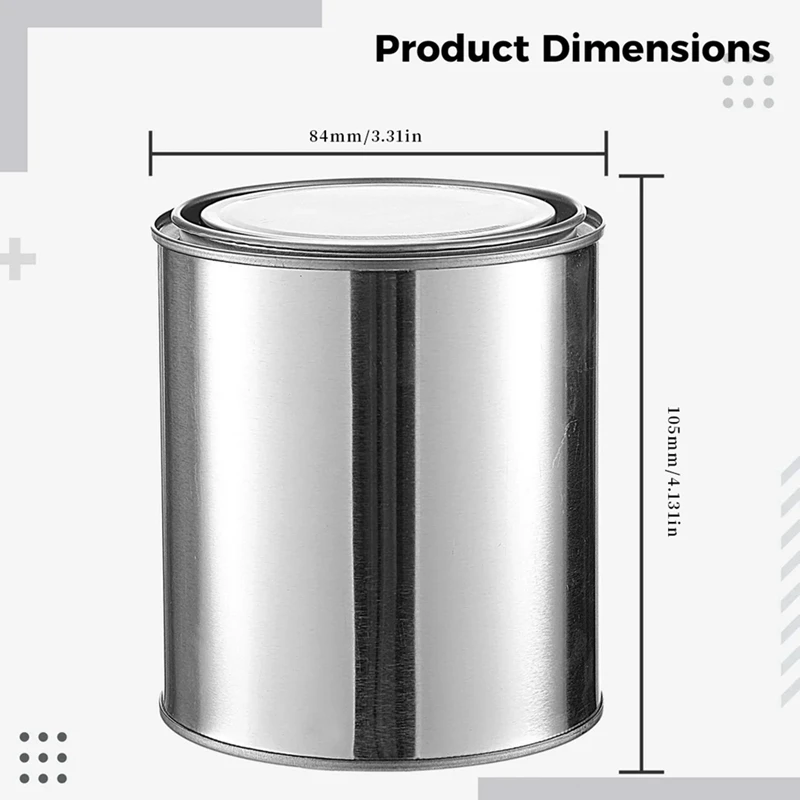 12Pcs 0.5L Empty Unlined Paint Cans Metal Paint Pails For Crafts DIY Projects Storage Containers