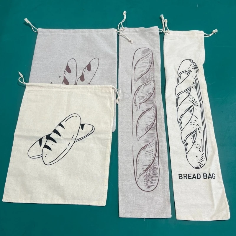 Convenient Linen Drawstring Bread Bag for Easy Storage Durable and Breathable Fabric Suitable for Bread Dropshipping