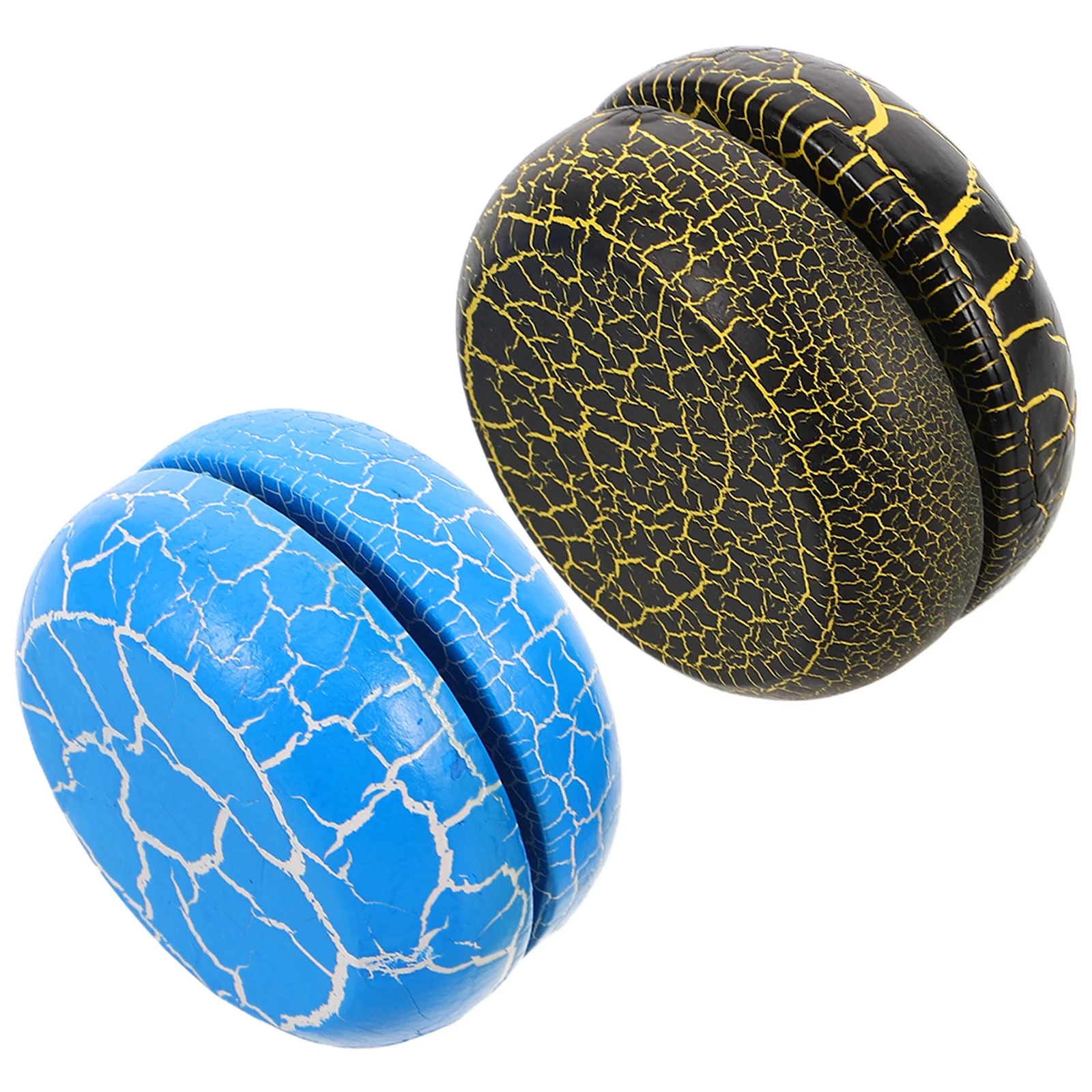 

2Pcs Wooden -Yo Crack Design Lightweight Portable for Kids Beginners Improve Hand Eye Coordination Outdoor Play Party