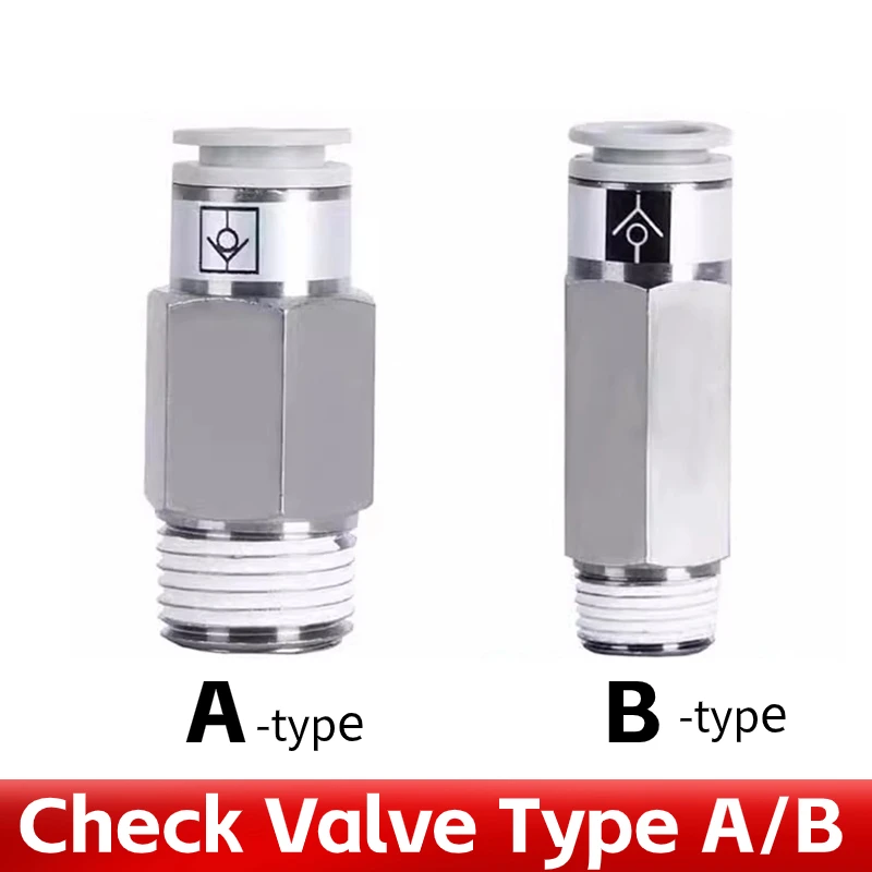 

AKH08B-02S Fittings Pneumatic Tools Connector Pipe Joint AKHB Series Pneumatic 8mm- 3/8" One Way Valve Check Valve Type A/ B