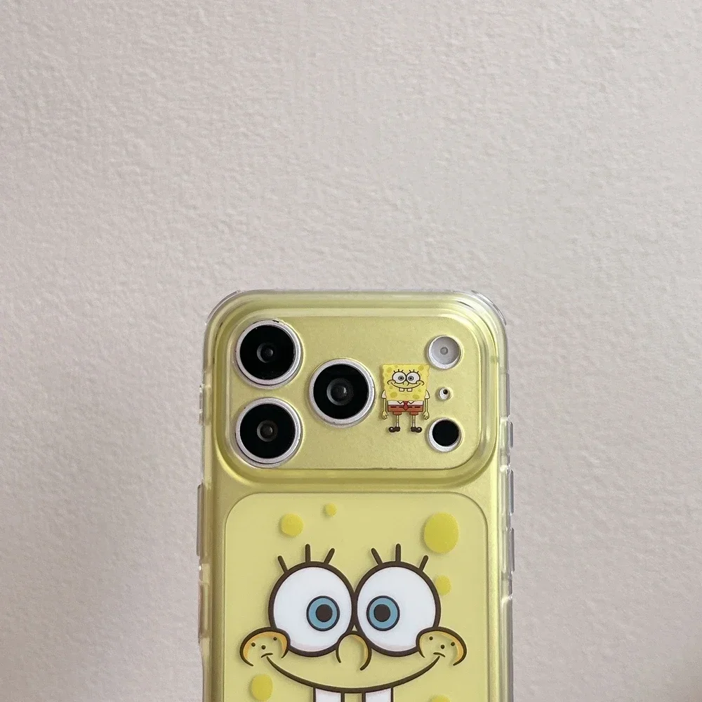 Funda para iPhone 17 Pro 16 15 Pro Max, Diseño de Bob Esponja y Patricio Estrella, Carcasa Rígida Antigolpes