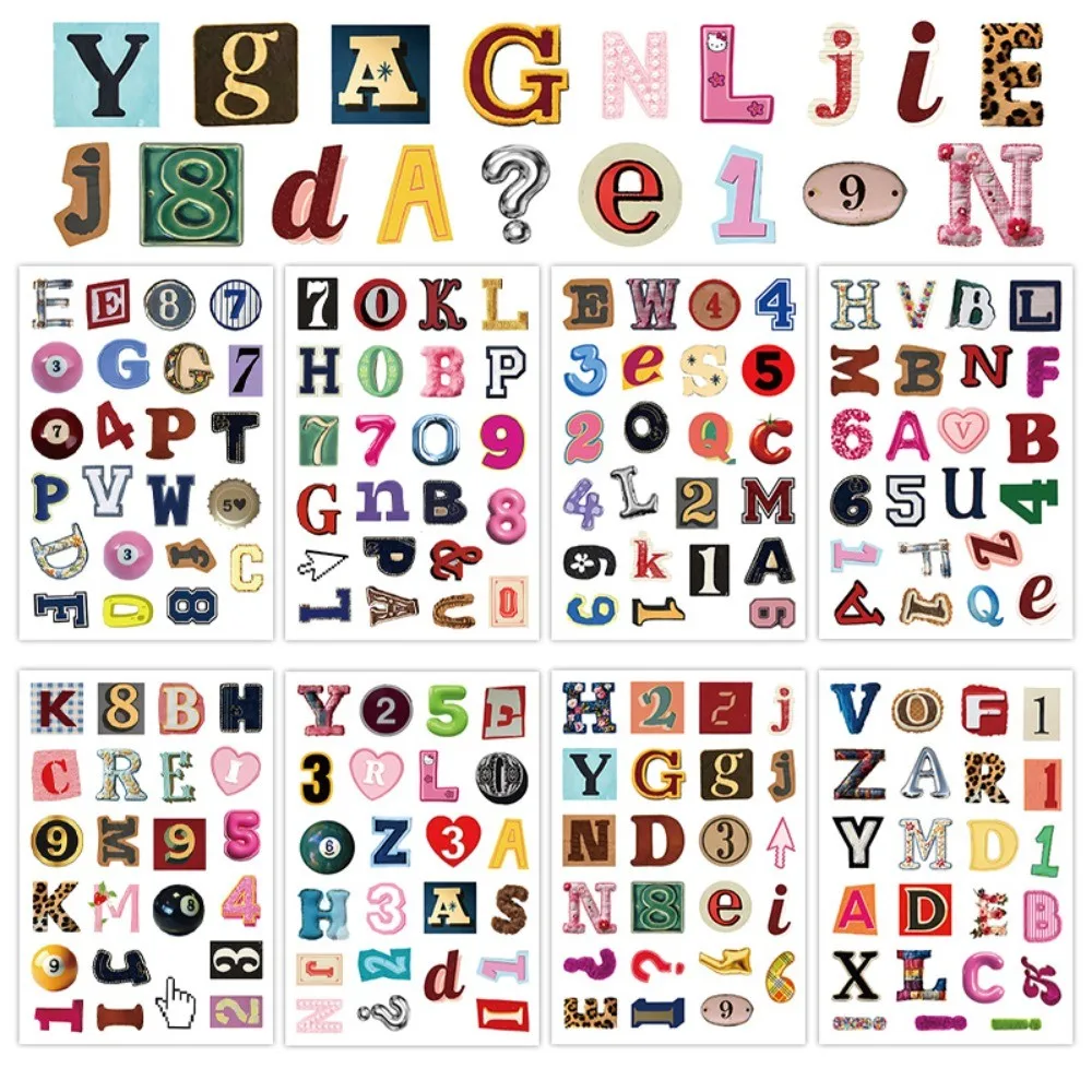8Pcs English Alphabet Letter Stickers DIY Craft Decor for Journal Stationery Giajar Sticker Store