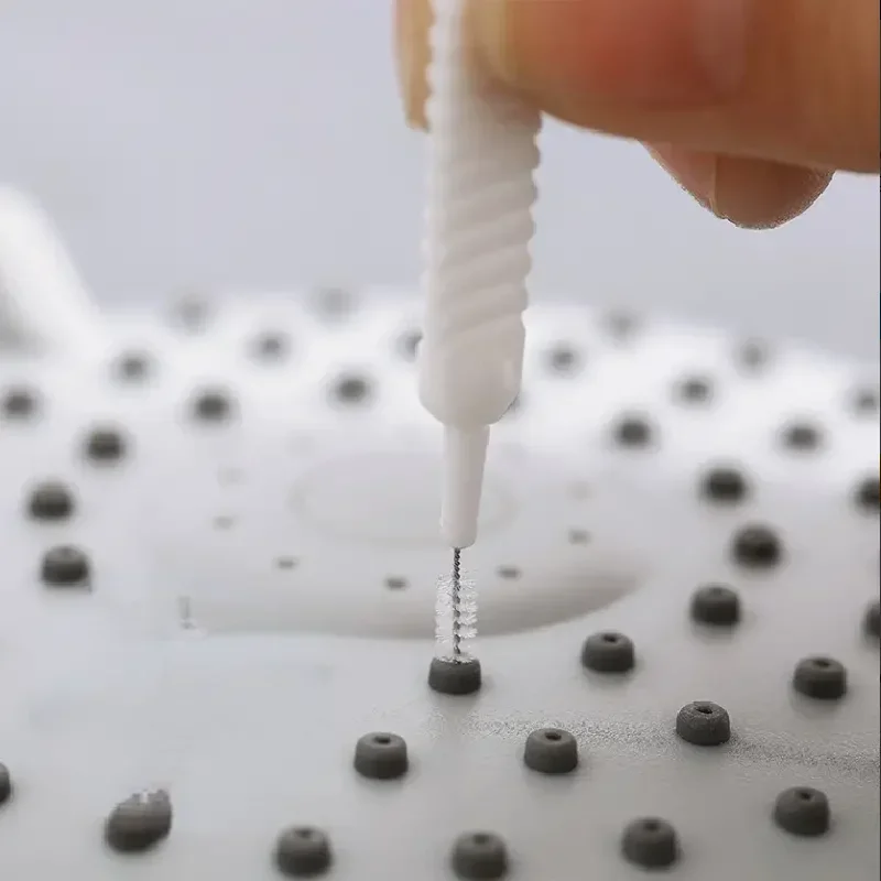 10pcs Easy-Clean Shower Nozzle Brushes Bathroom Micro Nylon Brush Nozzle Anti-blocking Cleaning Tools Bathroom Accessories