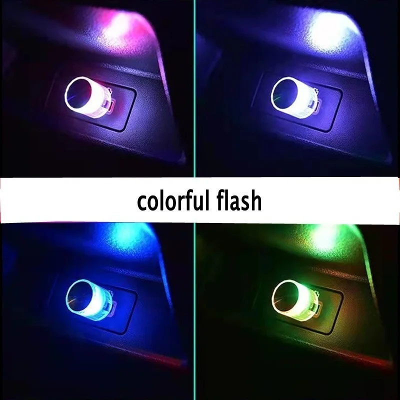 Car mini USB LED Ambient light decorative atmosphere light wireless accessories instead of colored small lights