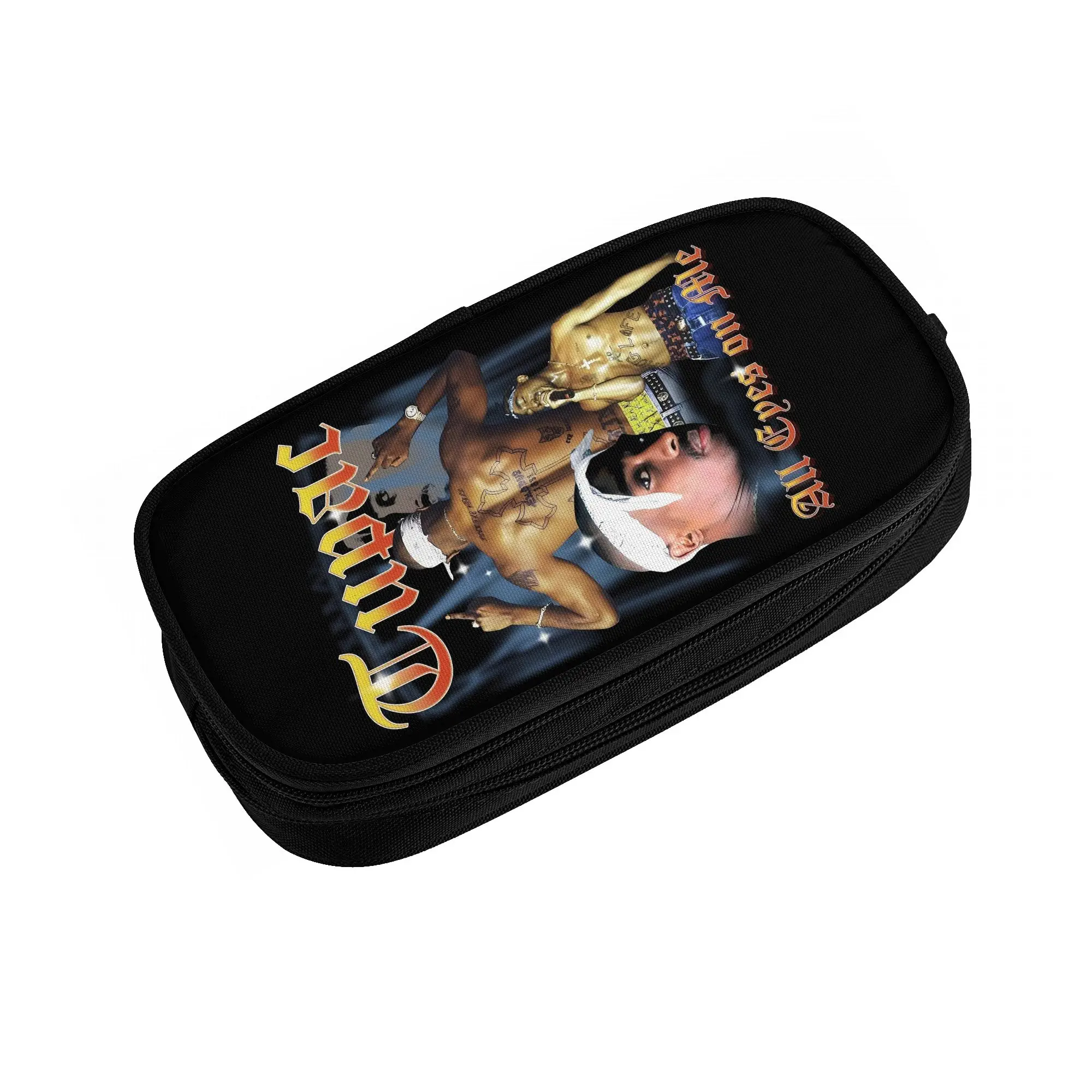 Rapper Tupac Shakur 2Pac Makaveli  Pencil Case for Boy Girl Big Capacity  Pen Bag Box Stationery