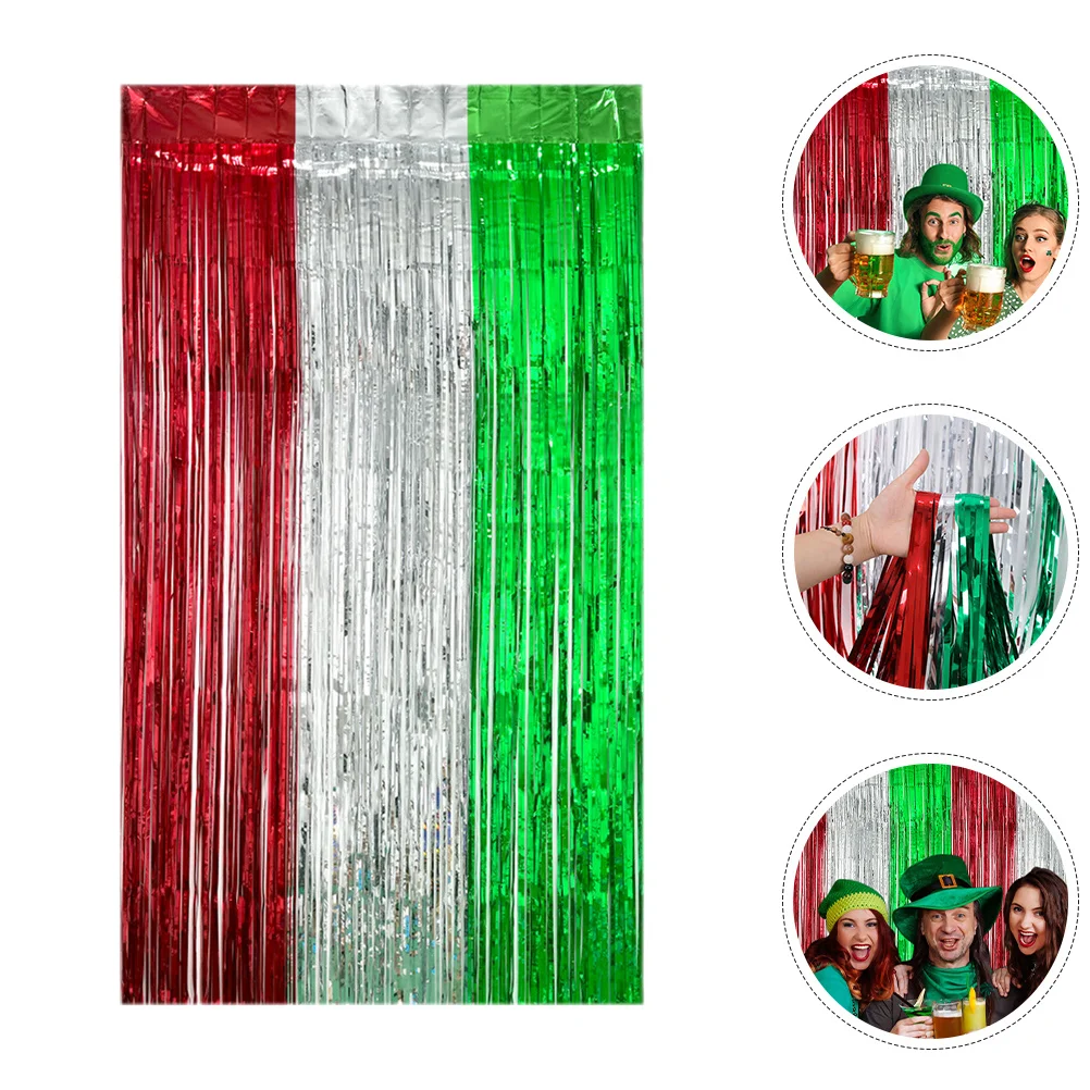 

1 Set Metallic Pet Fringe Curtain Shiny Tinsel Backdrop For Party Wedding Christmas Decoration Streamer Foil Festival Event