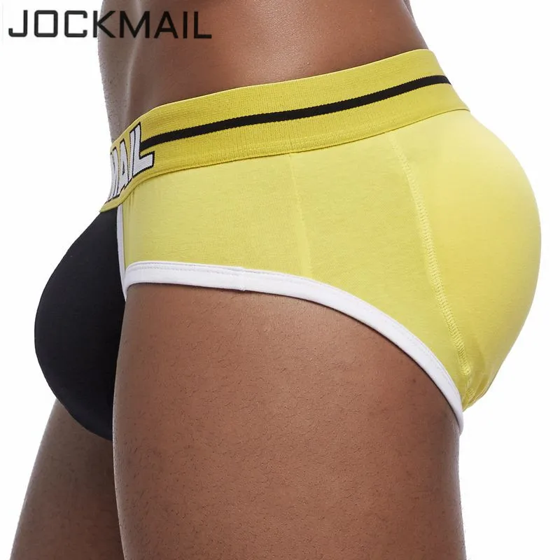 JOCKMAIL Brand Enhancing Mens Underwear Briefs Sexy Bulge Gay Penis Pad Front + Back Magic Buttocks Double Removable Push Up Cup