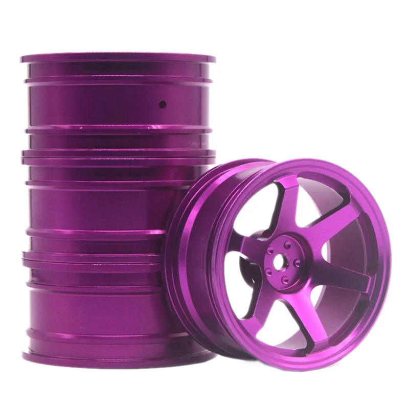 4 Pcs for 94122/94123/FW06 Lightweight Wheels D3/D4 of 1/10 Flat Sports Car Drift Car Metal Tires,Purple