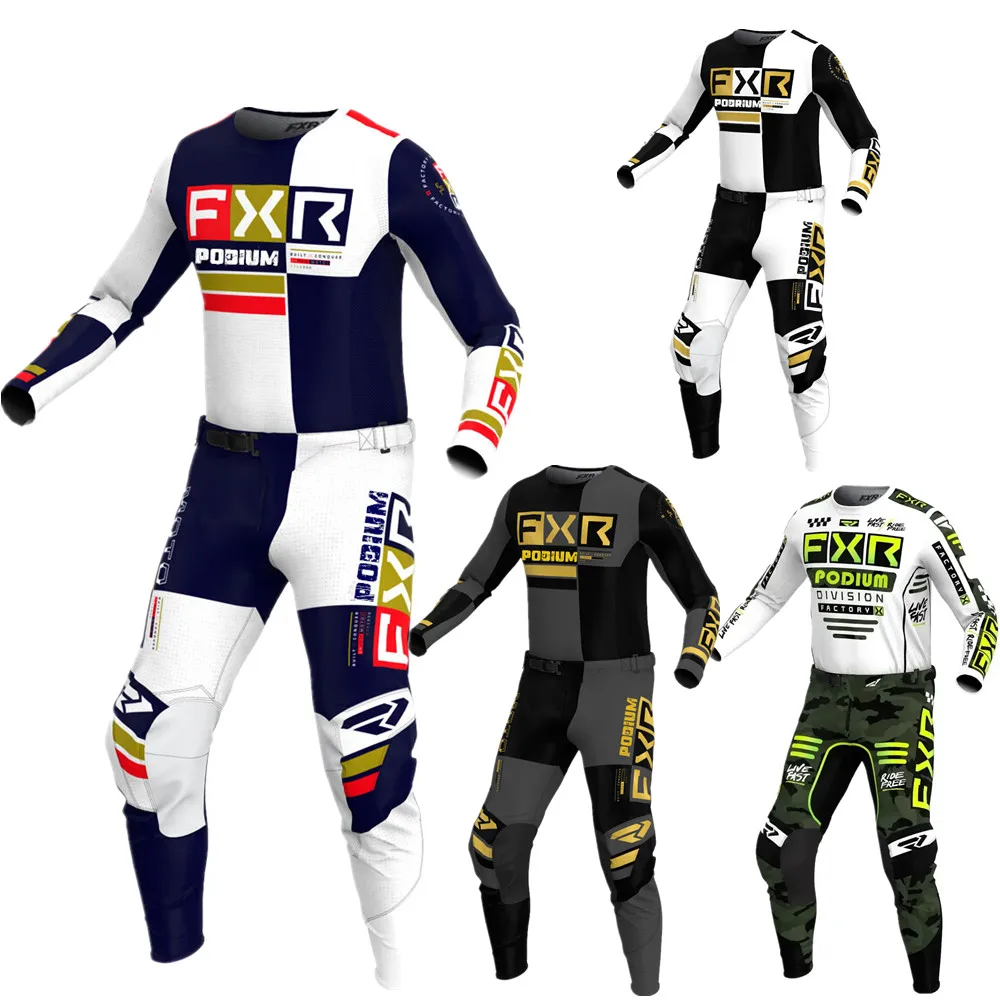 

with Pocket 2024 Podium FXR Motocross Gear Set Top Motocross Dirt Bike Jersey And Pant Off Road Motorcycle Kit