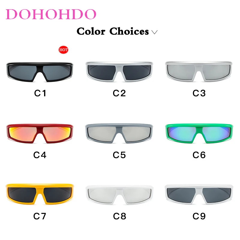New Wrap Around Punk Y2K Sunglasses Women Fashion Futuristic Sun Glasses Vintage Rectangle Men Big Frame Outdoor Goggle Shades - Image 6