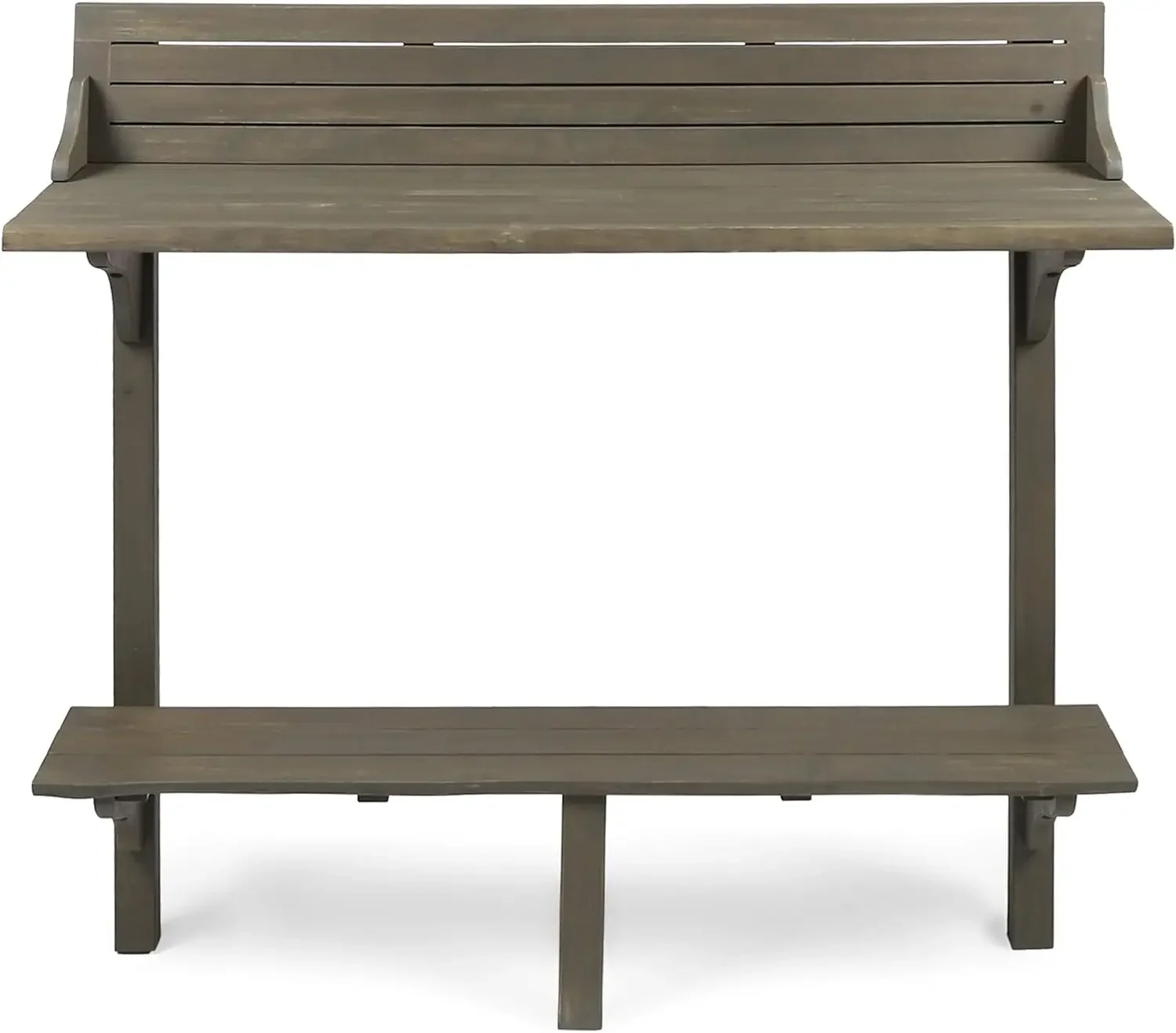 Caribbean Outdoor Acacia Wood Balcony Bar Table, Grey Finish