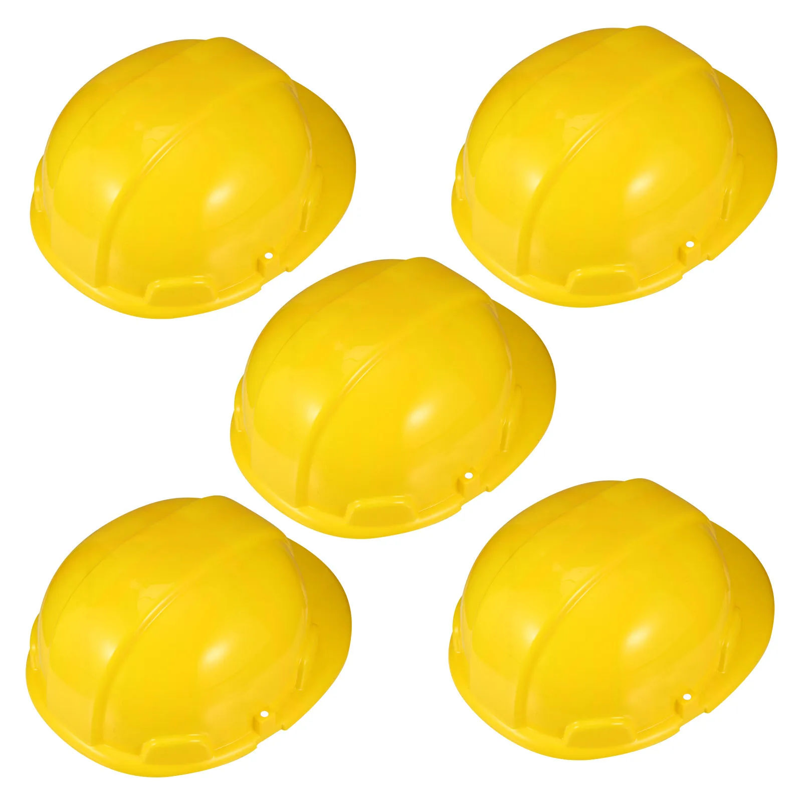 5Pcs Kids Plastic Construction Hats Yellow Building Dress for Children Role Play Learning Development Party Supplies