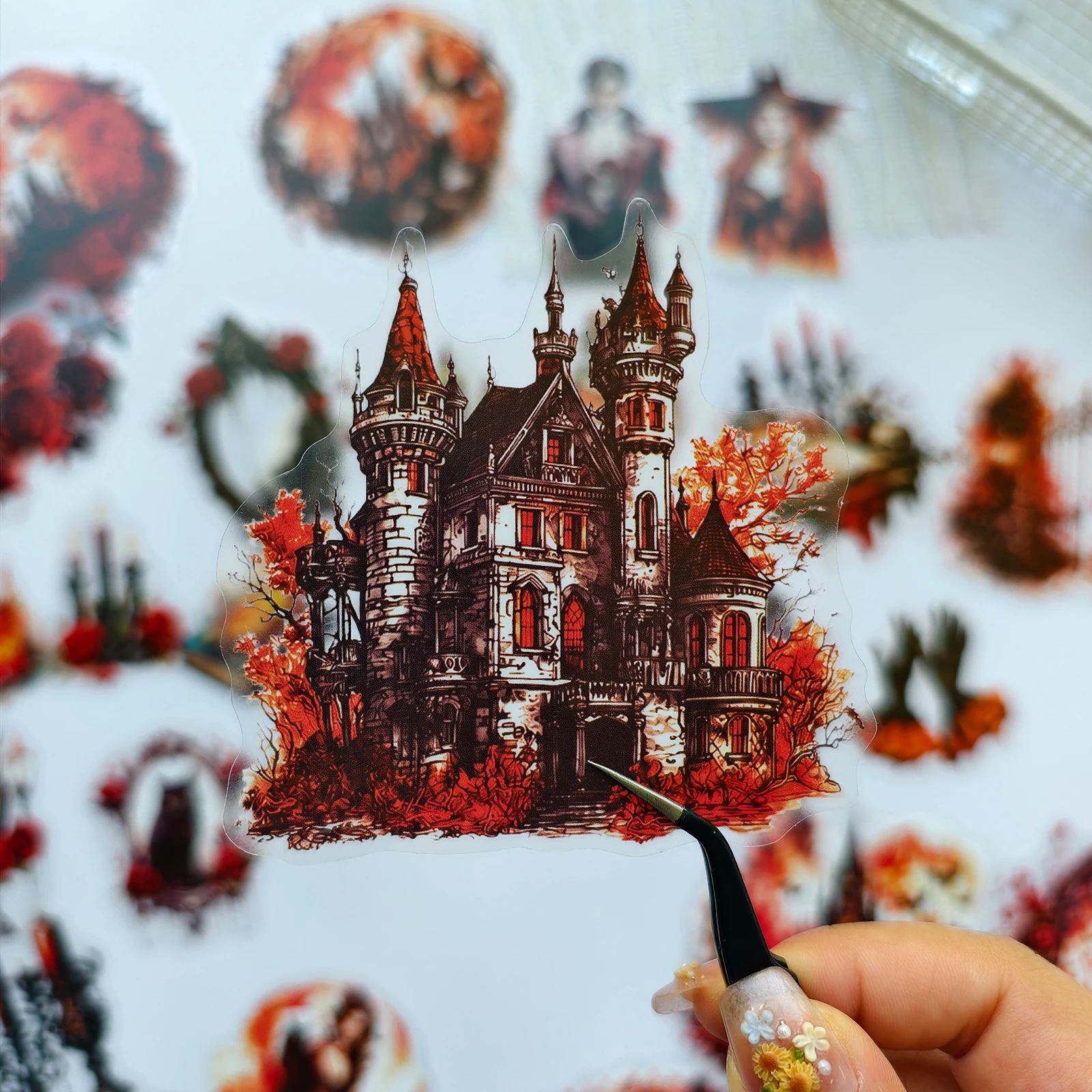 50 Pcs PET Transparent Magic Stickers, Aesthetic Fantasy Stickers for Adults, Scrapbooking, Journaling Water Bottles