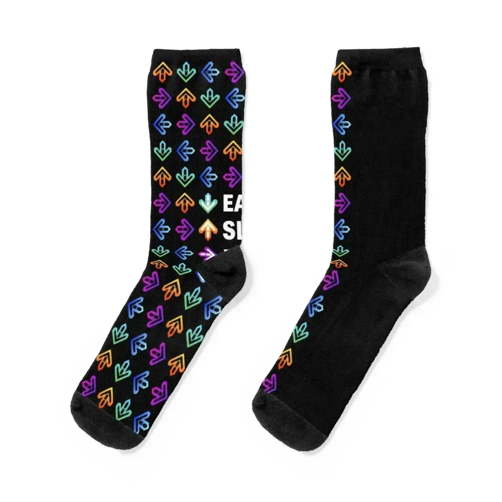 Eat. Sleep. DDR. Repeat. - White Socks Rugby Lots short Man Socks Women's