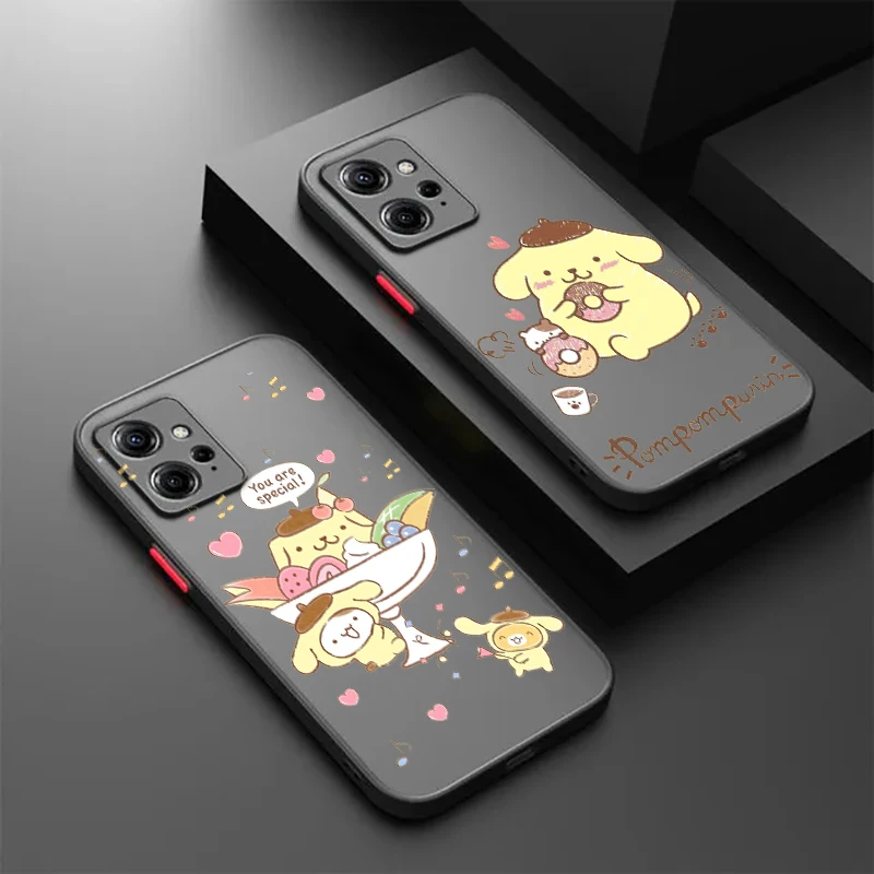 Pudding Dog Sanrio Cartoon Frosted Translucent For Redmi Note 13 12 12S 12T 11 11T 11E 10 10S 9 Pro Plus 5G Soft Phone Case