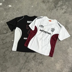 Frog Drift Fashion Streetwear Blokecore Jersey Clothing Casual Ventilate Loose Oversize Summer Tee Tops  T Shirt For Men