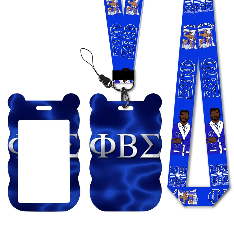 Fraternity Designs Phi Beta Sig Lanyards ID Badge Holder Strap Work Card Bus Access Card Holder Keychains Accessories