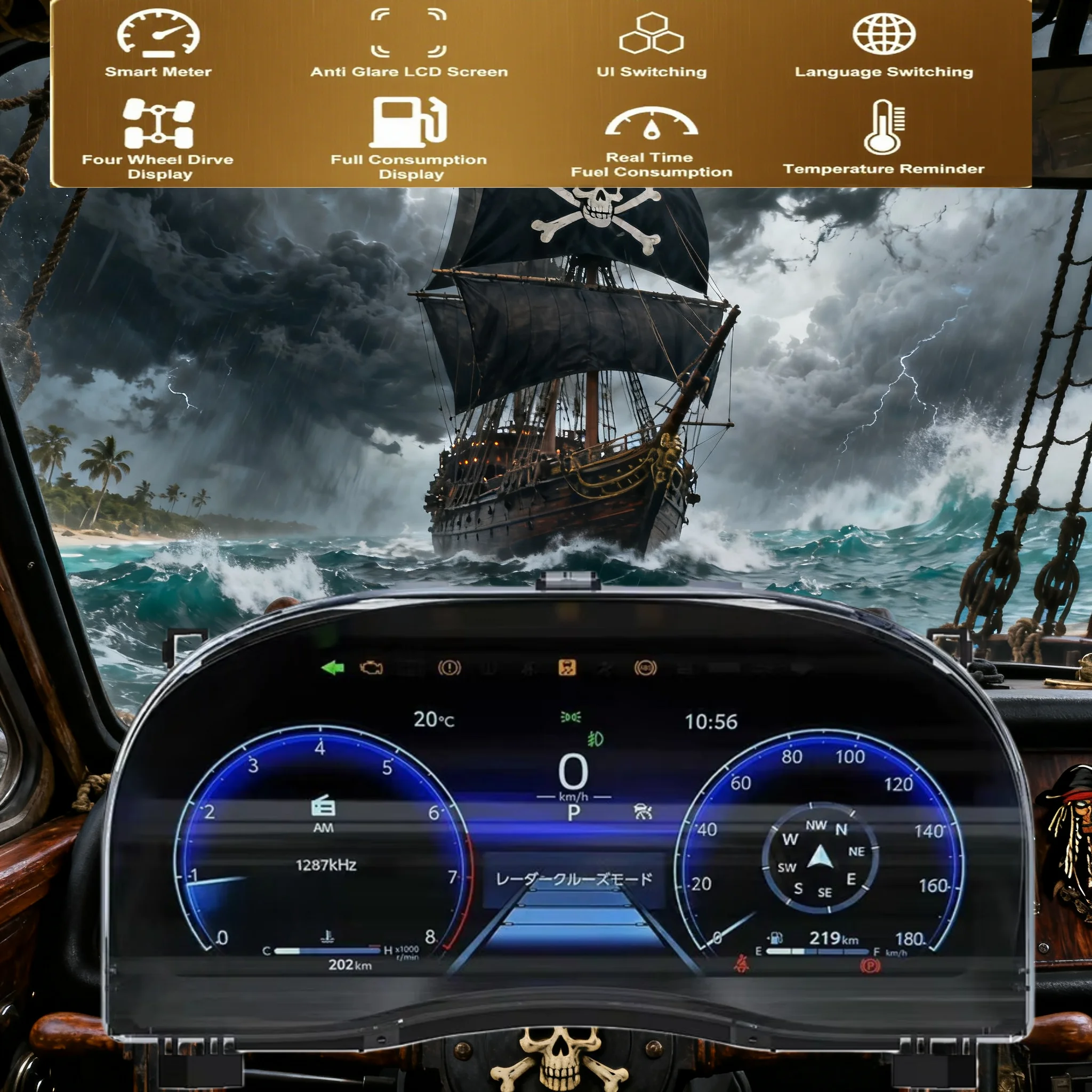 

12,3-дюймовый ЖК-дисплей, автомобильный цифровой приборный кластер для Toyota Vellfire Alphard 20 30 серии 2008-2023, приборная панель, панель скорости кабины