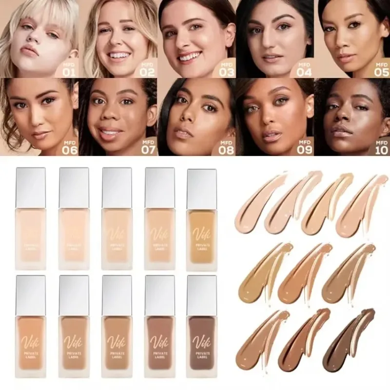 

Private Label 30ml Oil Control Liquid Foundation Waterproof Long-lasting High Coverage Brighten Humidity-resistant Foundation