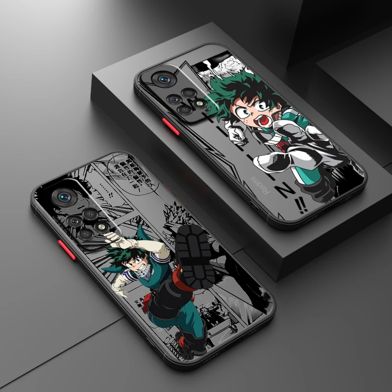 My Heroes Academy Protagonist Frosted Translucent For Redmi Note 13 12 12S 12T 11 11T 11E 10 10S 9 Pro Plus 5G Back Phone Case