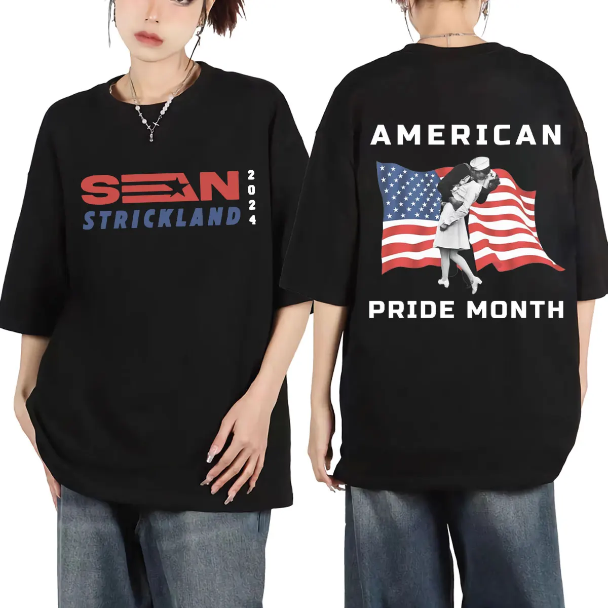 

Sean Strickland American Pride Month Funny Meme MMA T-shirt Unisex Fashion Y2k Style T-shirts Casual 100% Cotton O-Neck T Shirts