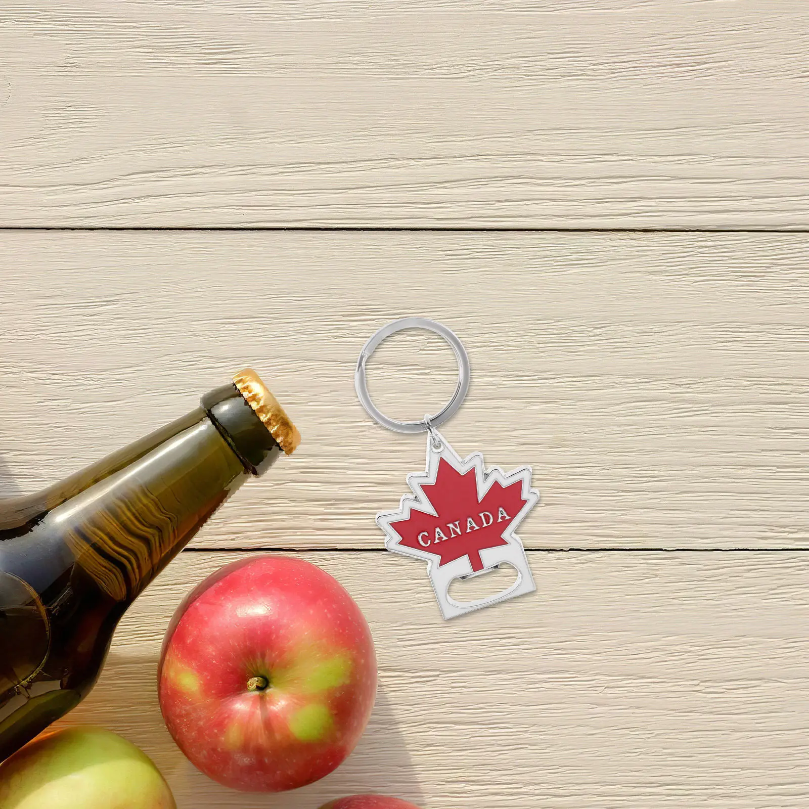 4Pcs Canada Souvenir Bottle Opener Keychain Metal Canadian Flag Party Favor Portable Key Ring