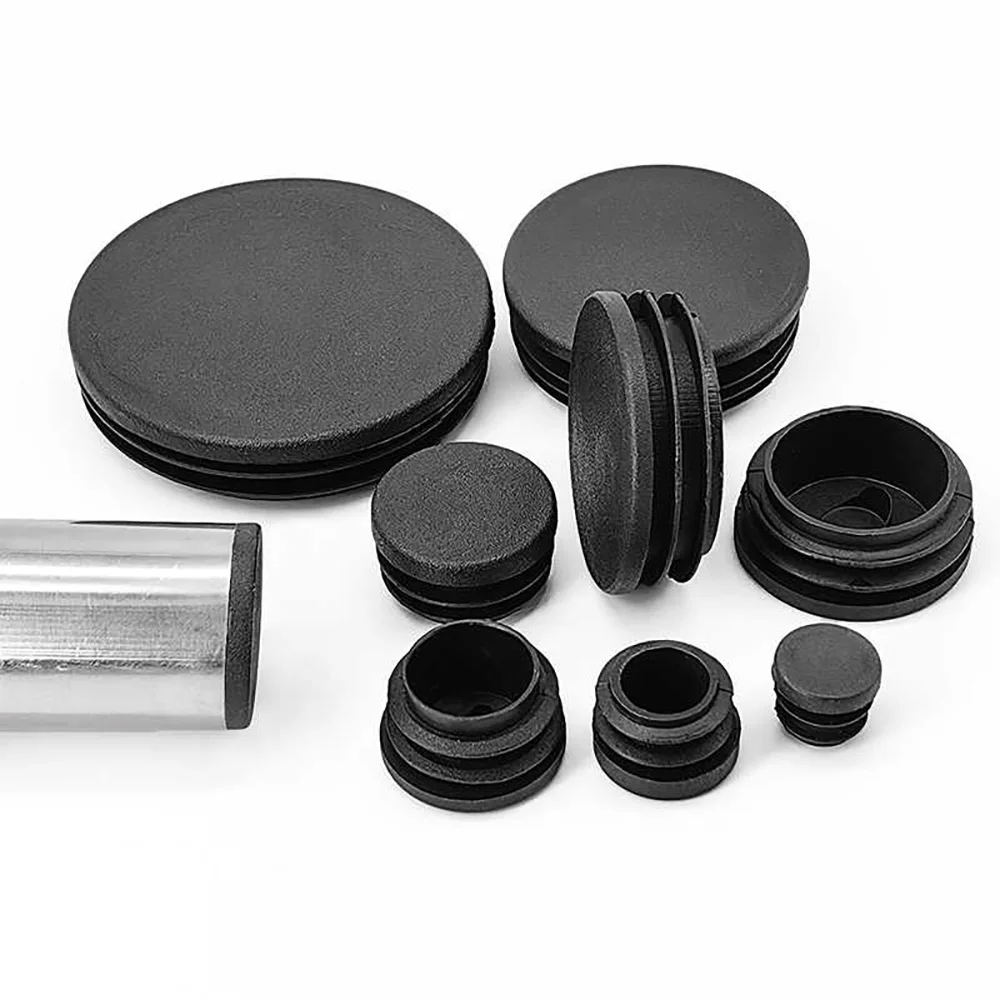 10PCS PP Plastic Circular Inner Blocking Steel Pipe End Cover Anti Slide Ladder Chair Leg Cover Furniture Protection Pad