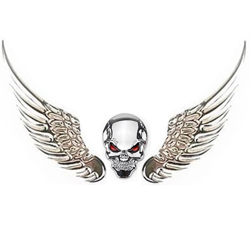 Car Sticker 3D Stereo Angel Wings Metal Decals Logo Chrome Motorcycle Decoration Personality Badge Decal Car Modification